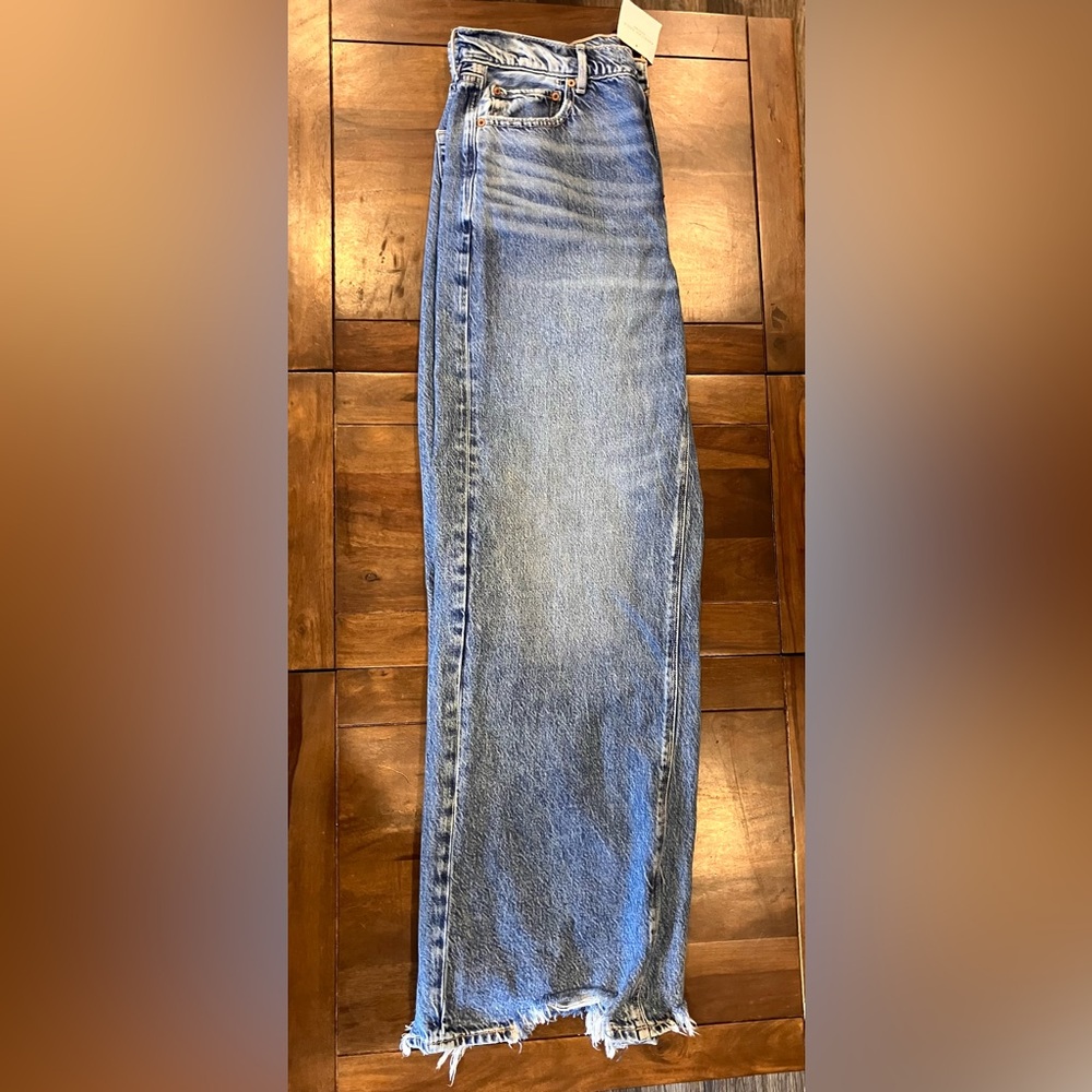 AEO super high rise, baggy, wide leg jeans